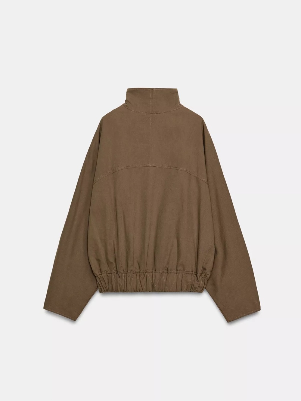 ZARA HIGH COLLAR JACKET WITH ELASTIC HEM - NWT - Picture 6 of 7